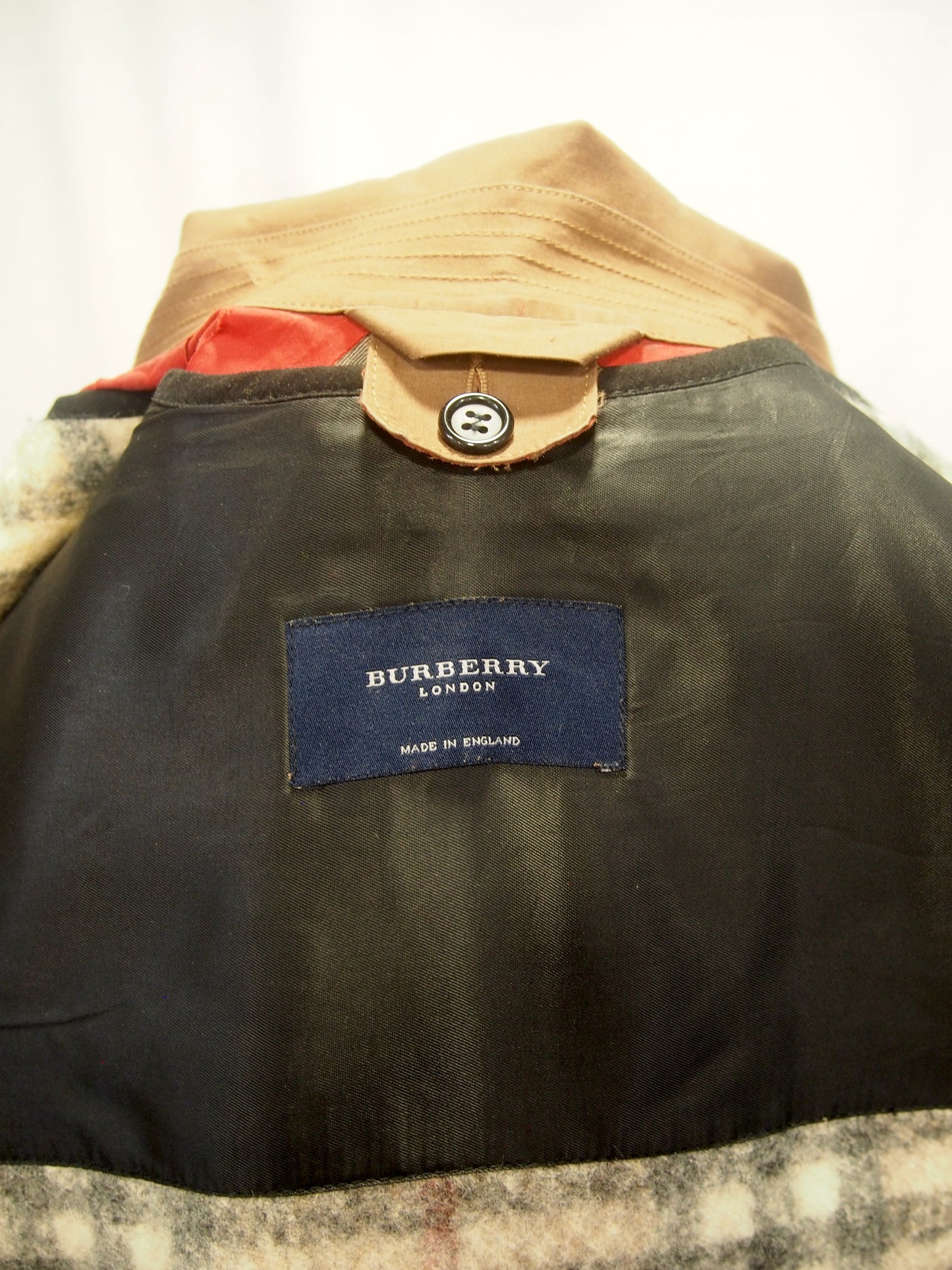 Vintage Burberry London waterproof trench coat w/ check liner - Rubber cotton - UK12