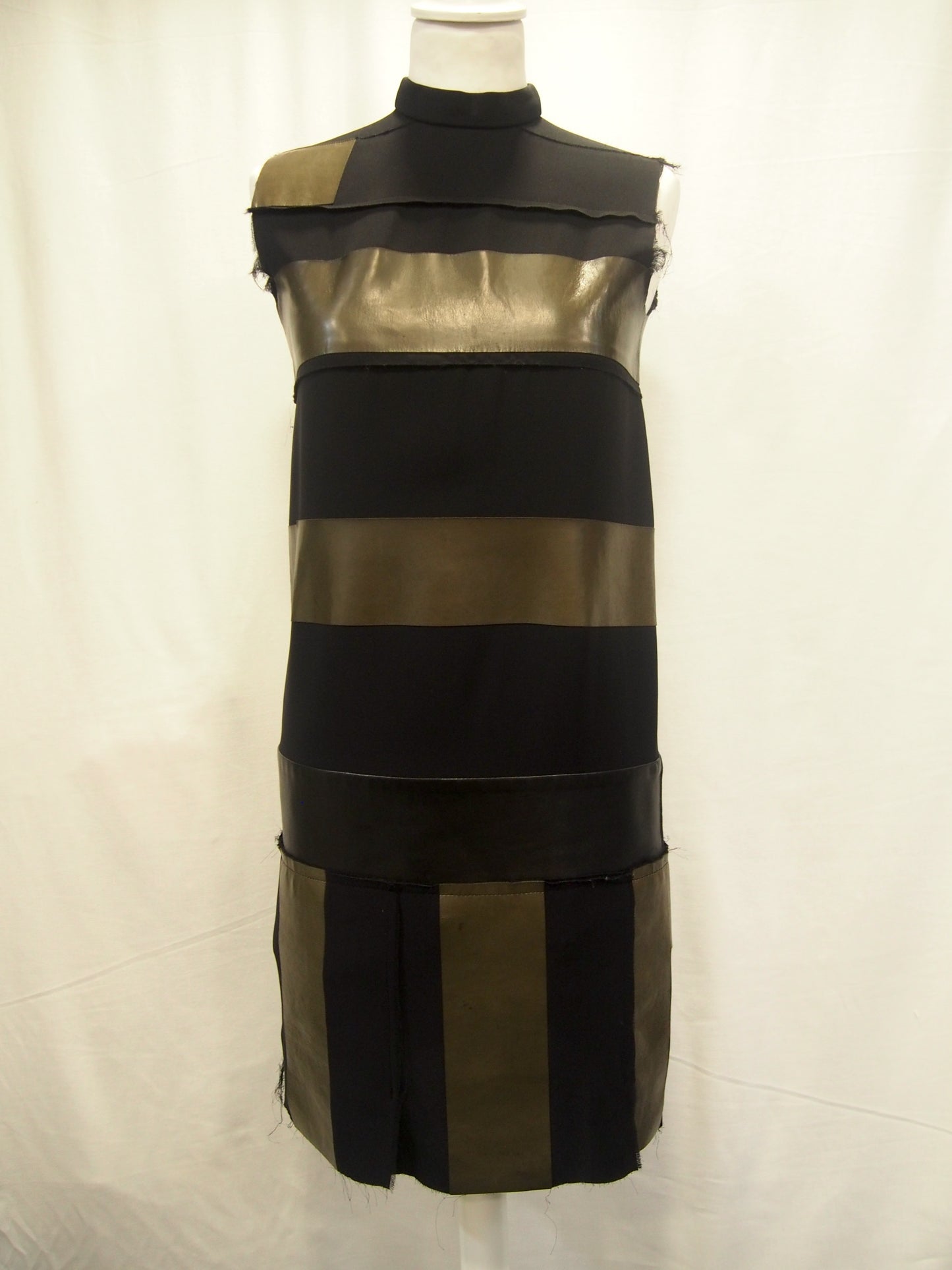 Celine Lambskin leather & silk shift dress by Phoebe Philo - 2011 - 34/UK6
