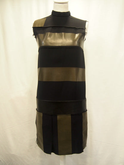 Celine Lambskin leather & silk shift dress by Phoebe Philo - 2011 - 34/UK6
