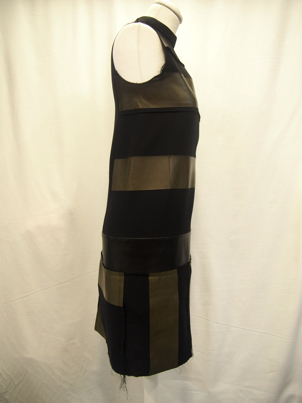 Celine Lambskin leather & silk shift dress by Phoebe Philo - 2011 - 34/UK6