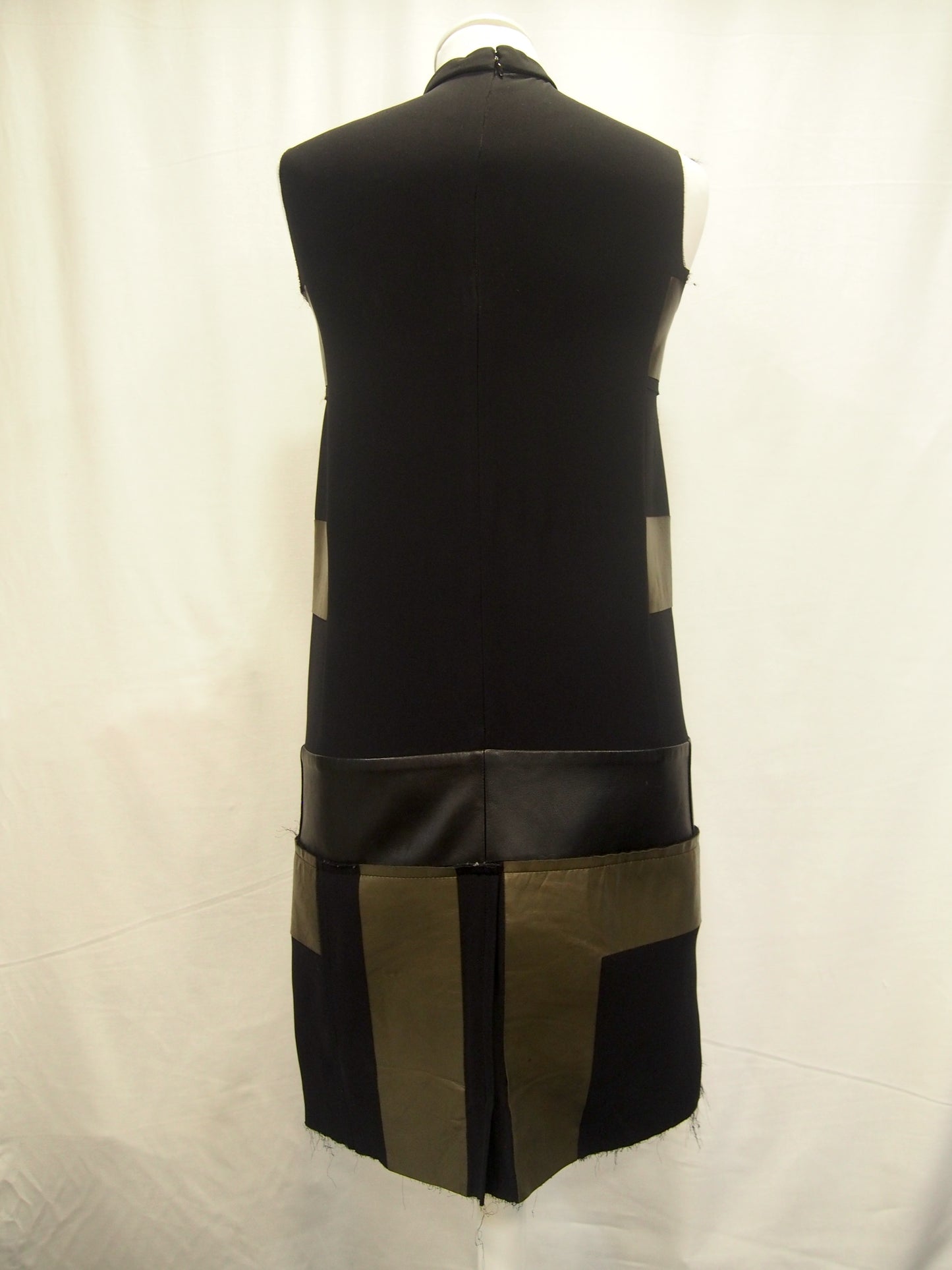 Celine Lambskin leather & silk shift dress by Phoebe Philo - 2011 - 34/UK6