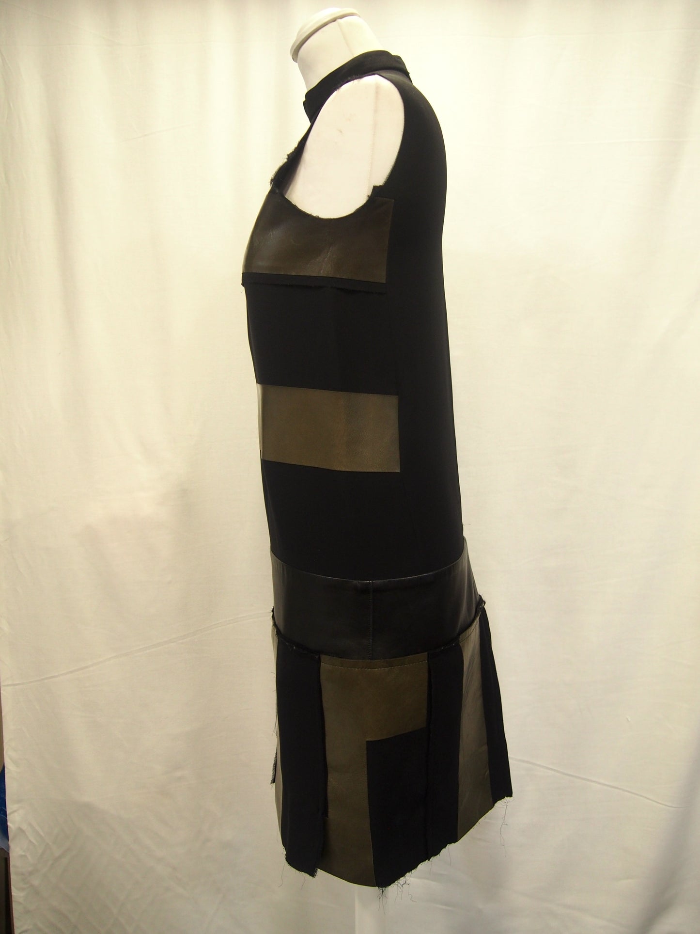 Celine Lambskin leather & silk shift dress by Phoebe Philo - 2011 - 34/UK6