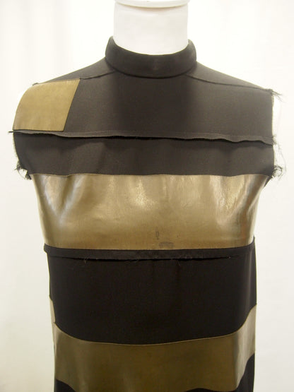 Celine Lambskin leather & silk shift dress by Phoebe Philo - 2011 - 34/UK6