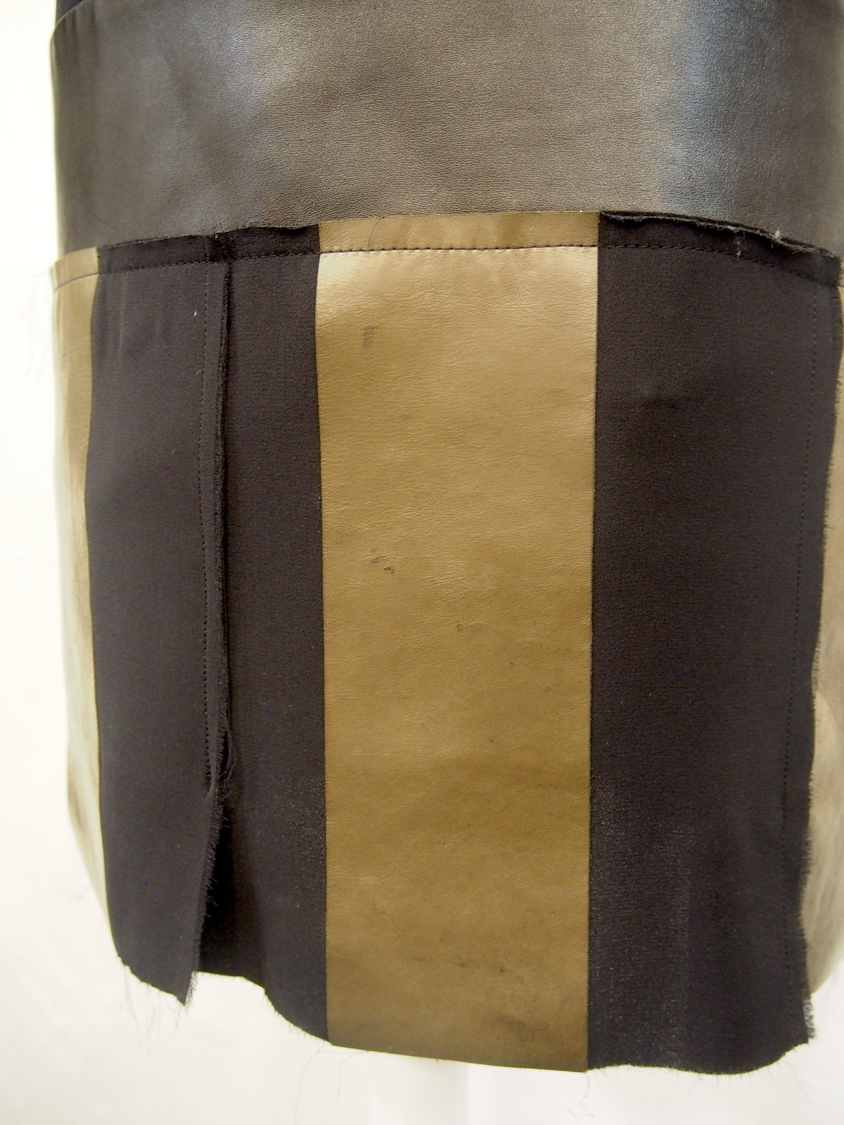 Celine Lambskin leather & silk shift dress by Phoebe Philo - 2011 - 34/UK6