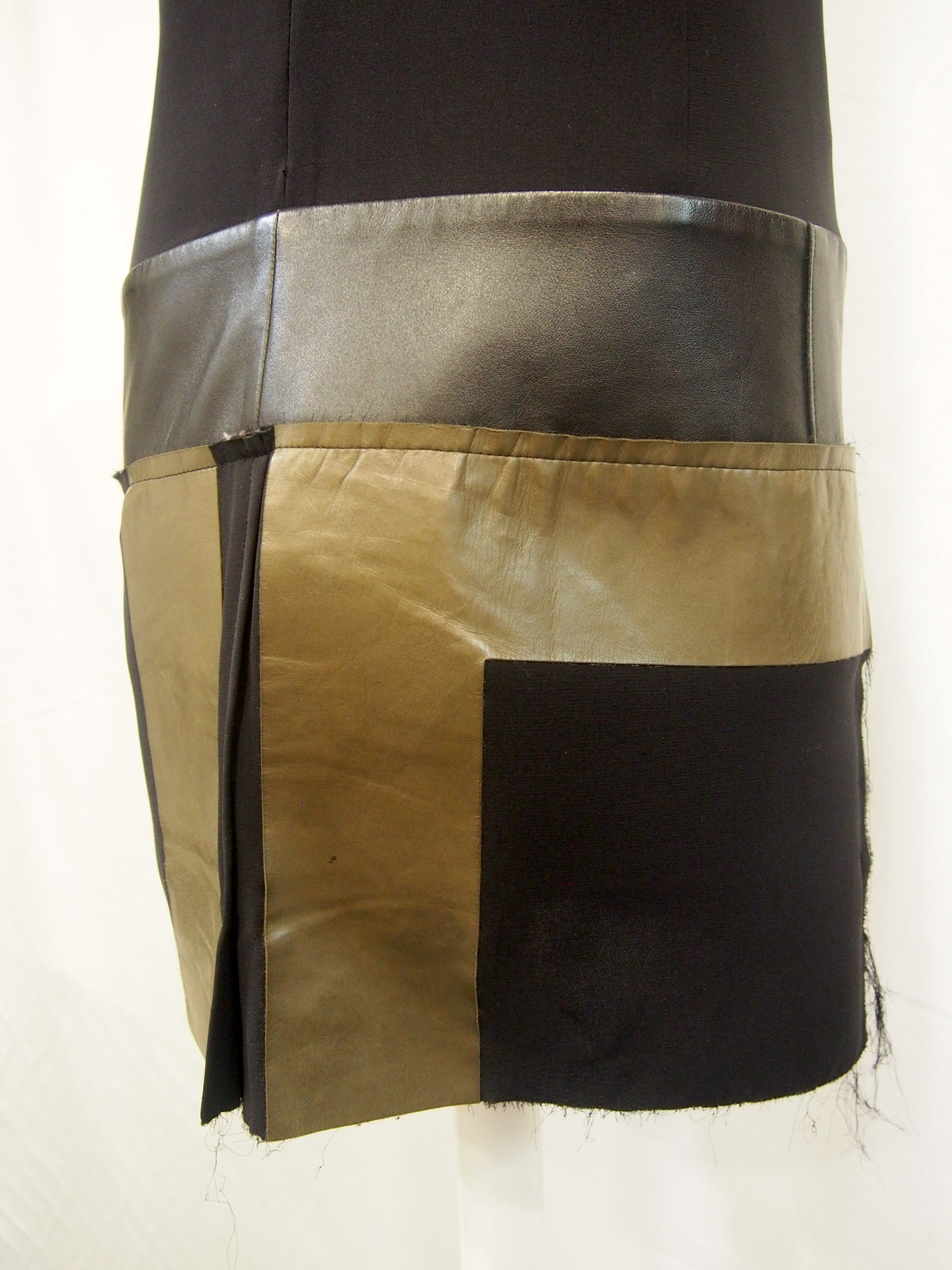 Celine Lambskin leather & silk shift dress by Phoebe Philo - 2011 - 34/UK6