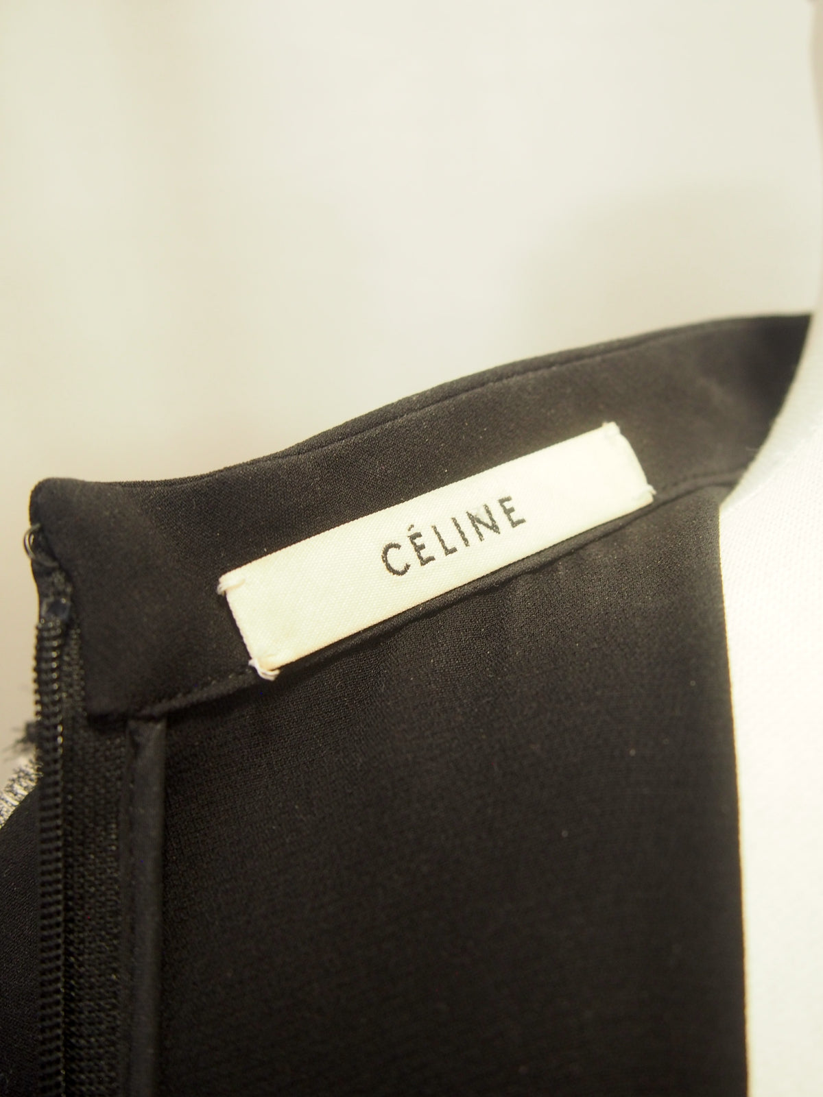Celine Lambskin leather & silk shift dress by Phoebe Philo - 2011 - 34/UK6