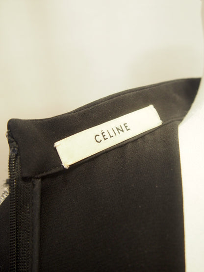 Celine Lambskin leather & silk shift dress by Phoebe Philo - 2011 - 34/UK6
