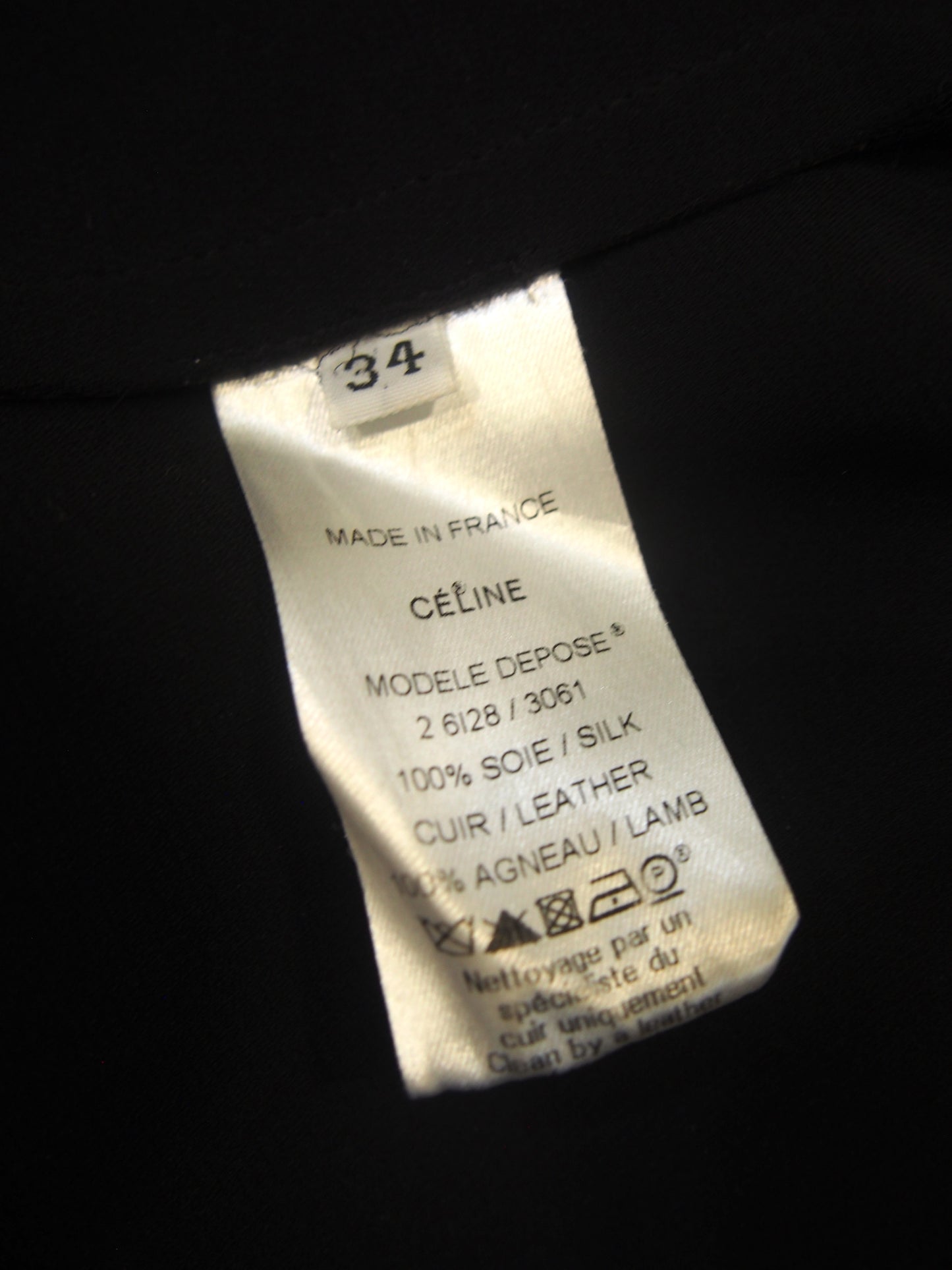 Celine Lambskin leather & silk shift dress by Phoebe Philo - 2011 - 34/UK6