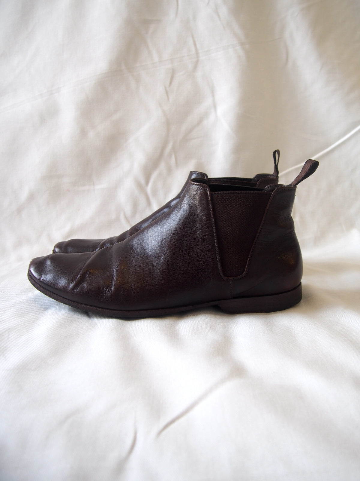 Prada brown leather round toe Chelsea boots - UK 6.5 - Made in France