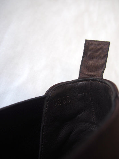 Prada brown leather round toe Chelsea boots - UK 6.5 - Made in France