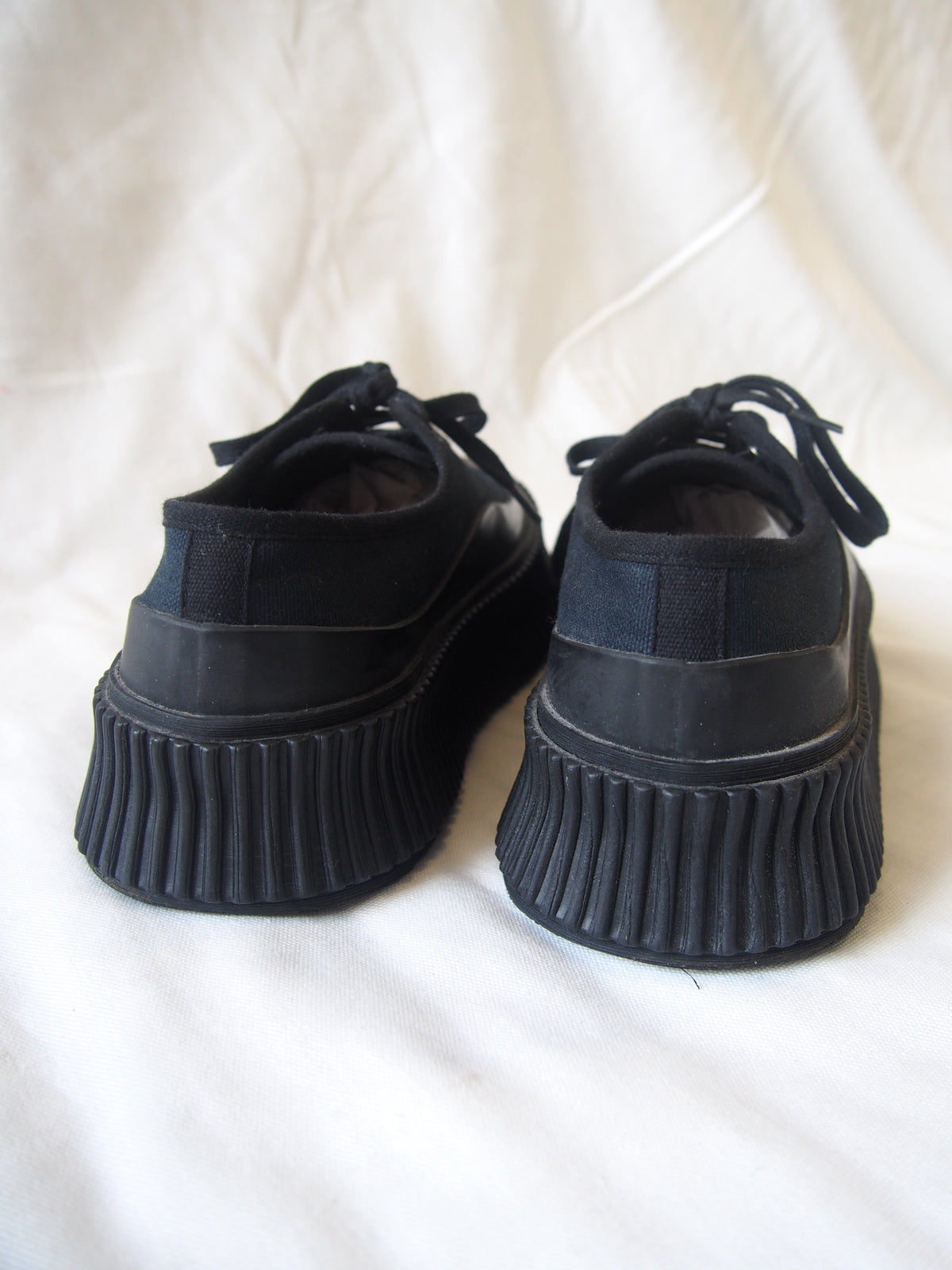 Jil Sander Canvas platform-soled low top trainers - Navy - EU 37