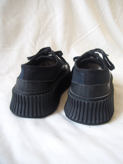 Jil Sander Canvas platform-soled low top trainers - Navy - EU 37