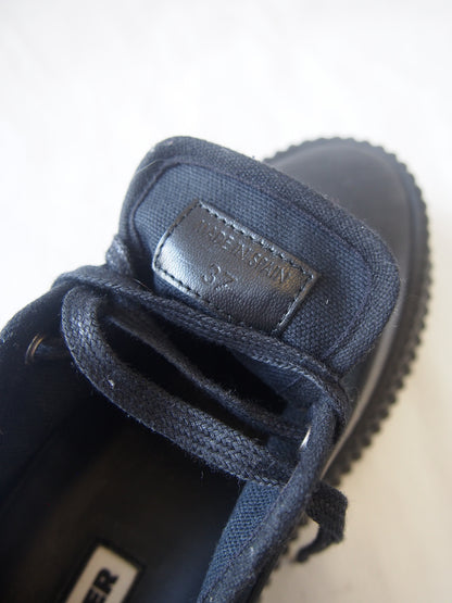 Jil Sander Canvas platform-soled low top trainers - Navy - EU 37