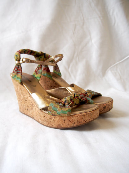 Missoni cork wedge multi-coloured & gold sandals - EU36