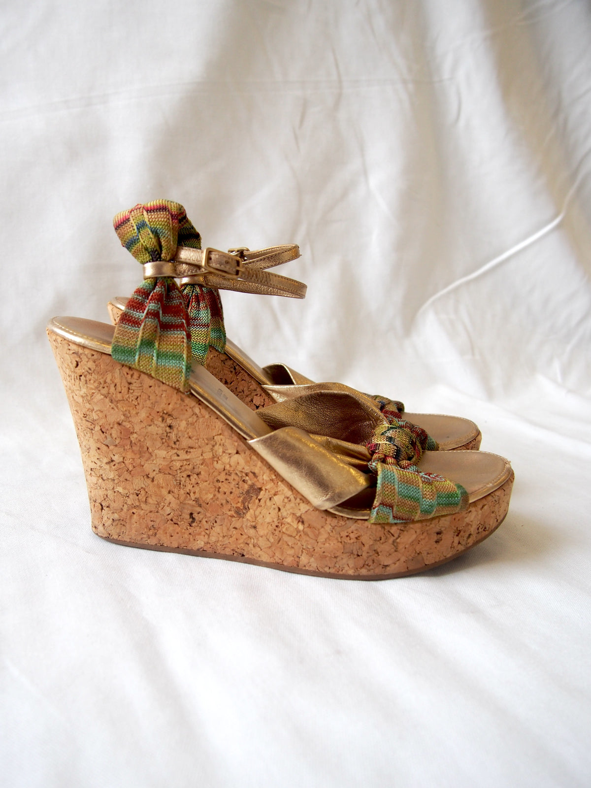 Missoni cork wedge multi-coloured & gold sandals - EU36