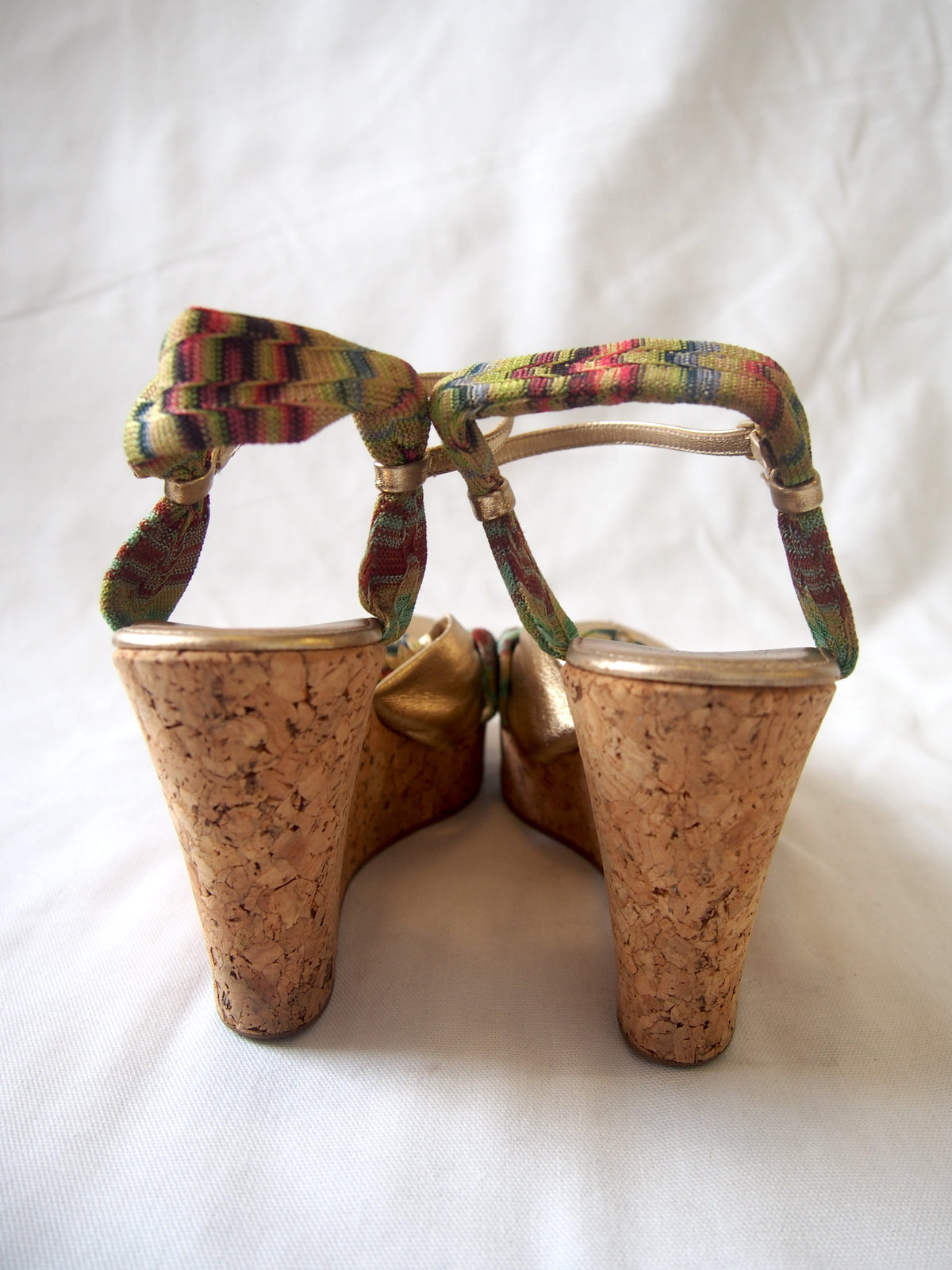 Missoni cork wedge multi-coloured & gold sandals - EU36