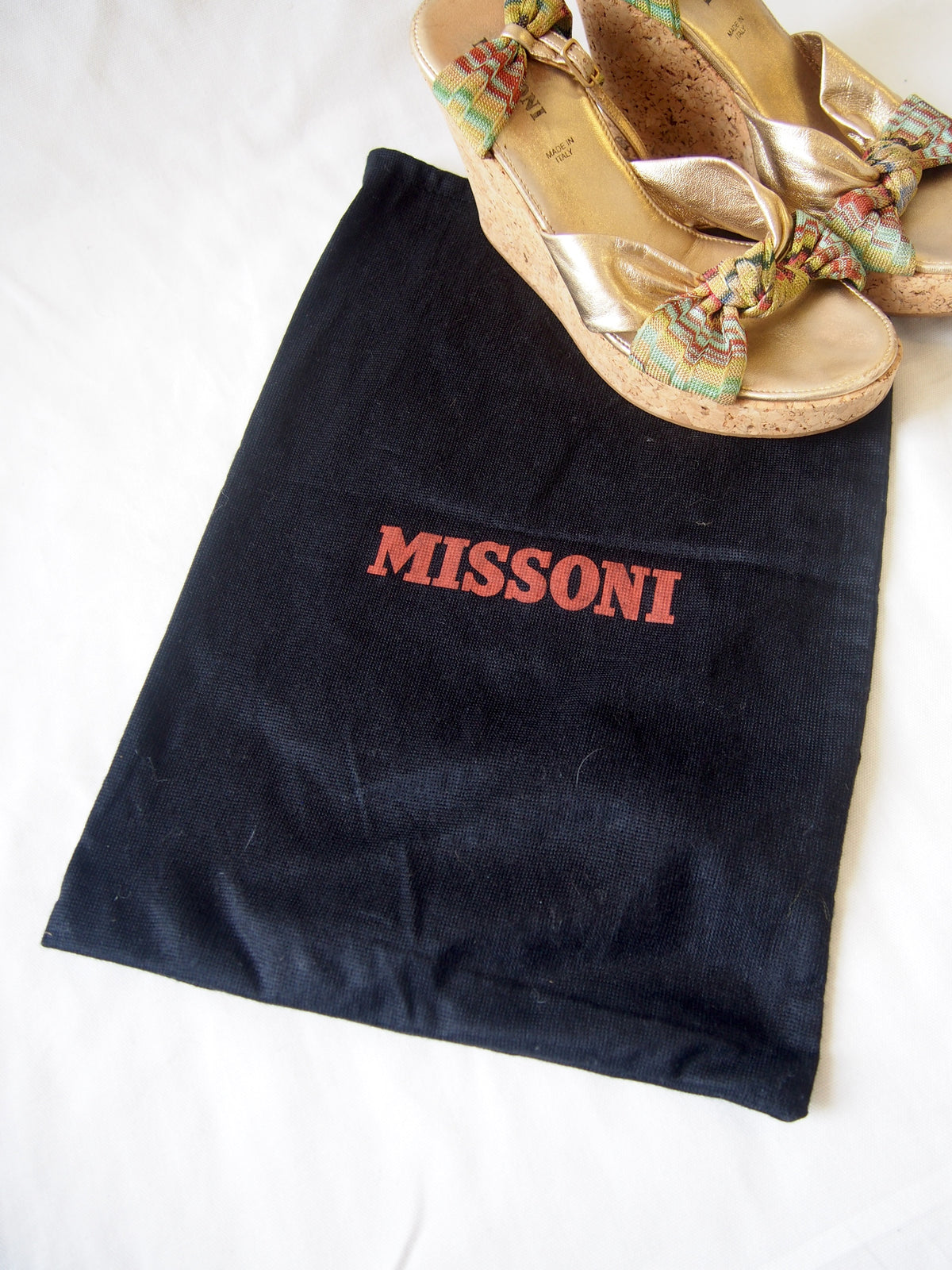 Missoni cork wedge multi-coloured & gold sandals - EU36