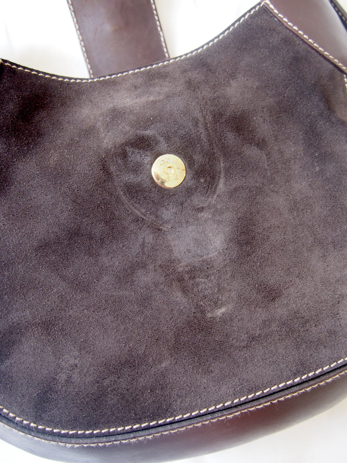 Bally 1990s Vintage crescent 'Hobo' suede & leather shoulder bag - Brown
