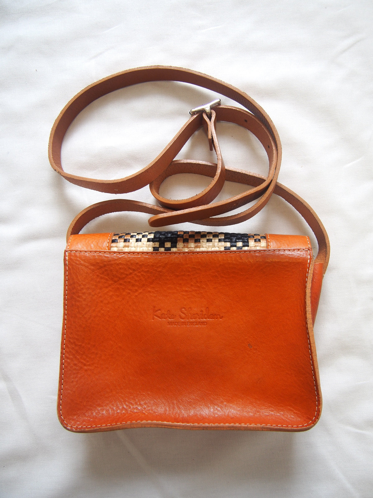 Kate Sheridan tan leather handbag - Woven - Made in England