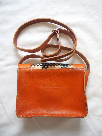 Kate Sheridan tan leather handbag - Woven - Made in England