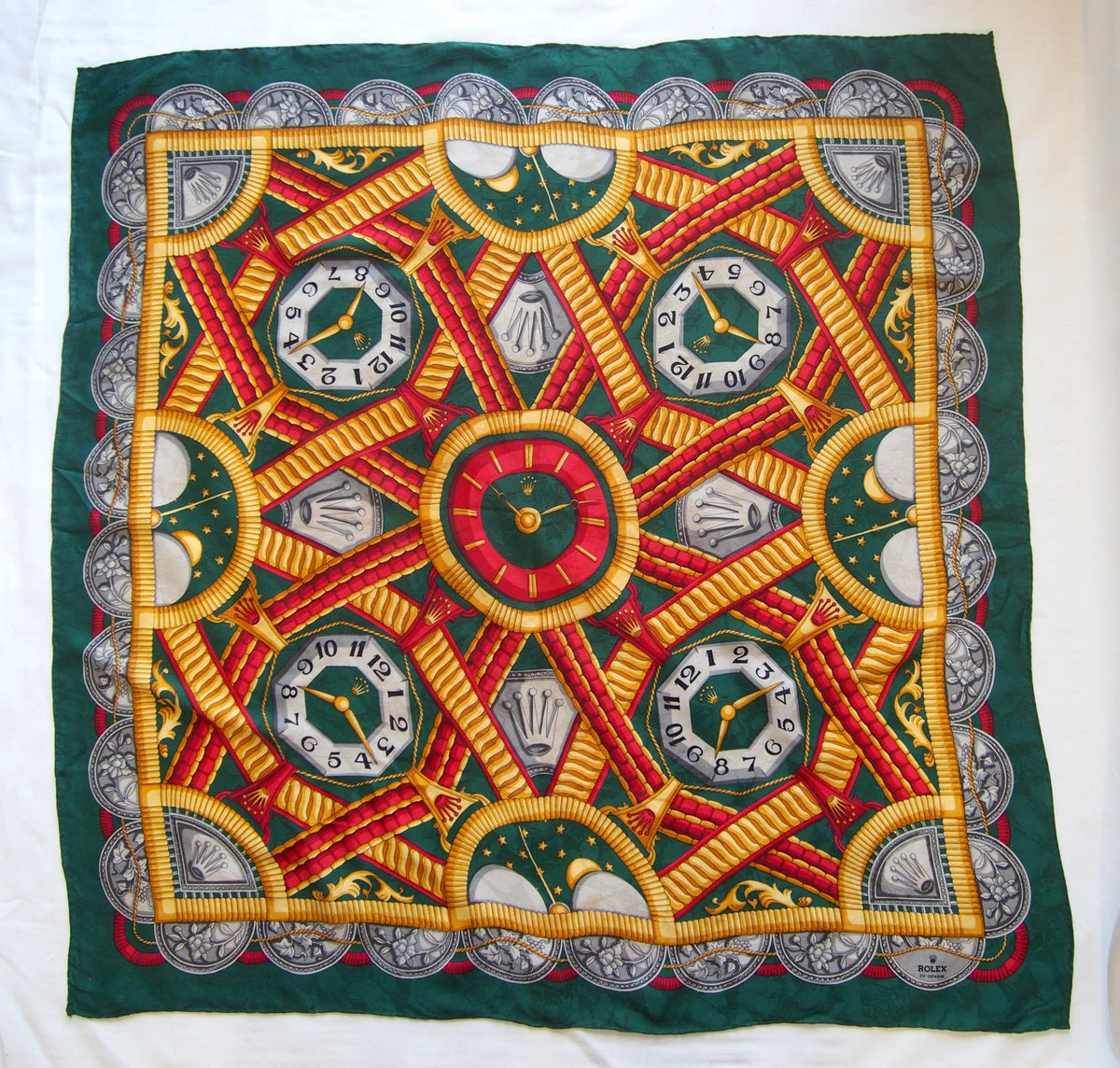 Vintage Rolex 100% silk scarf - Made in Italy - Classic watch design