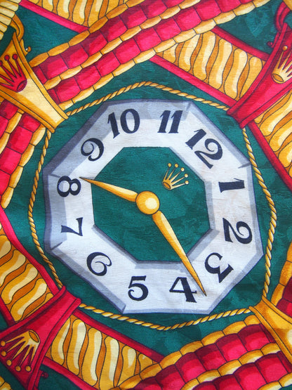 Vintage Rolex 100% silk scarf - Made in Italy - Classic watch design