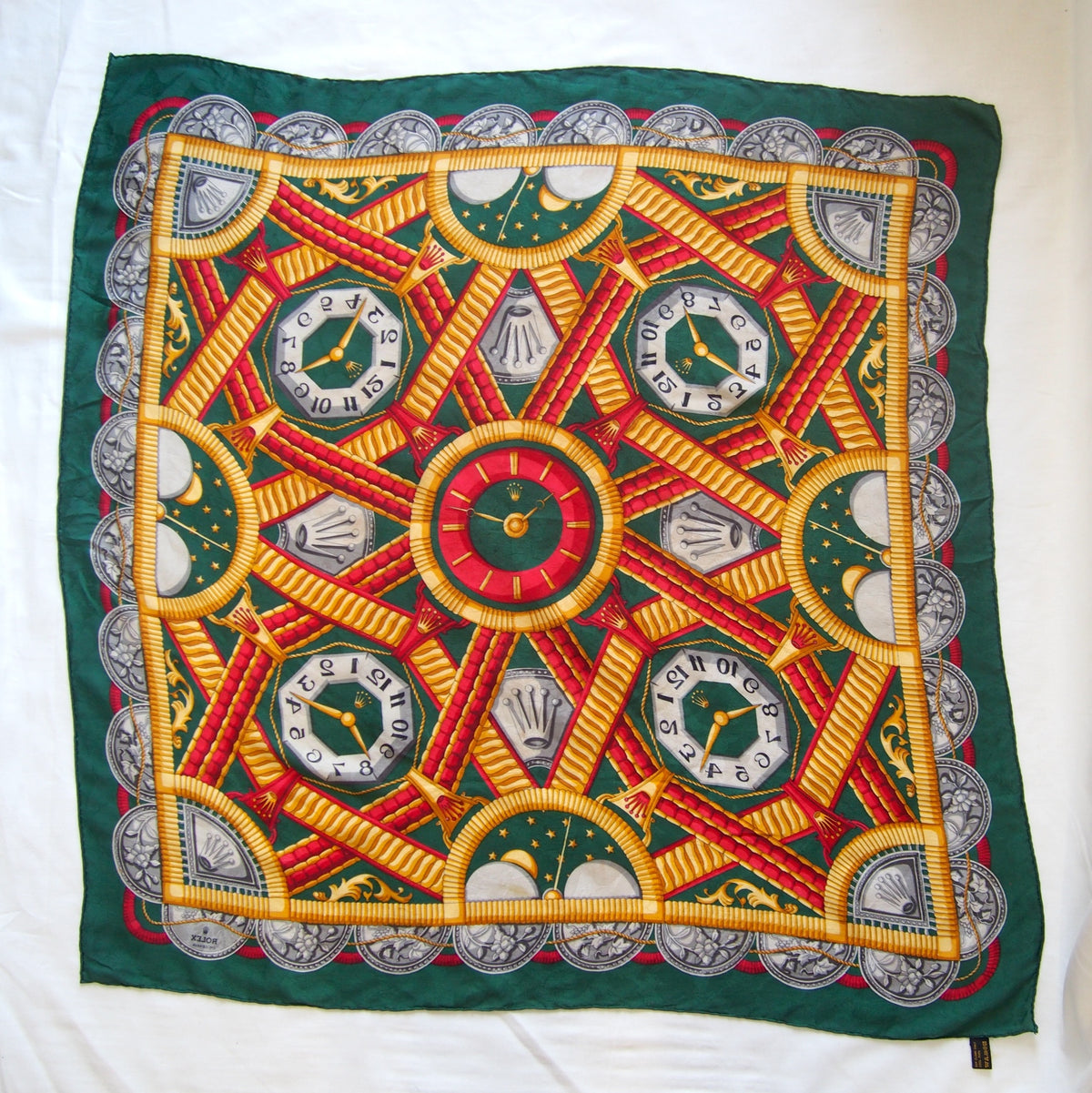 Vintage Rolex 100% silk scarf - Made in Italy - Classic watch design
