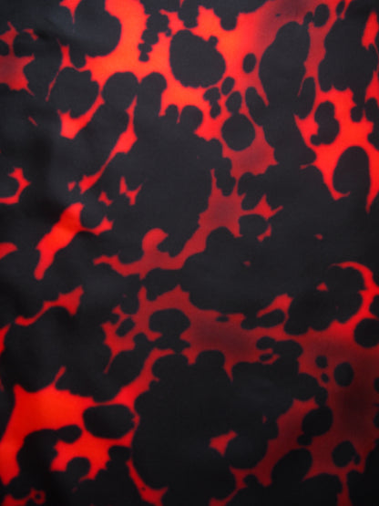Dries Van Noten 100% silk scarf - Black, red Lava design