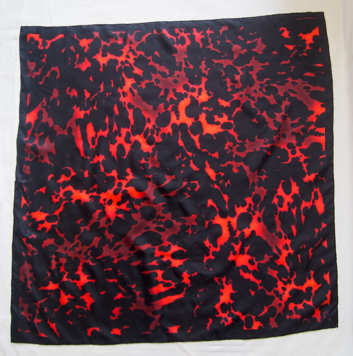 Dries Van Noten 100% silk scarf - Black, red Lava design