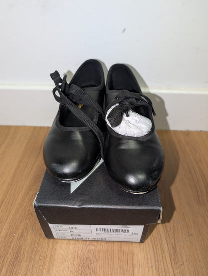 Starlite Patter Black Tap Shoes Kids Size 13.5
