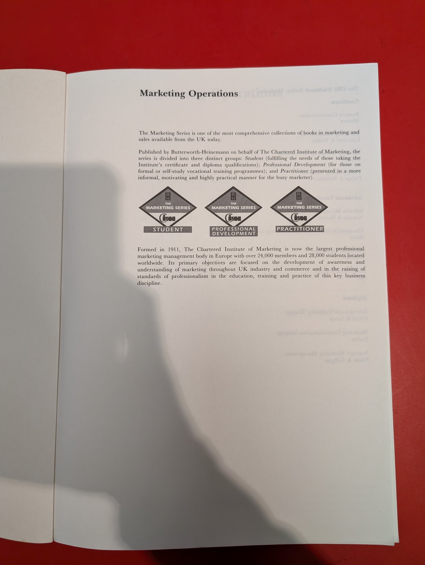 Marketing Operations Workbook by Mike Worsam - The Marketing Series (The Chartered Institute of Marketing)