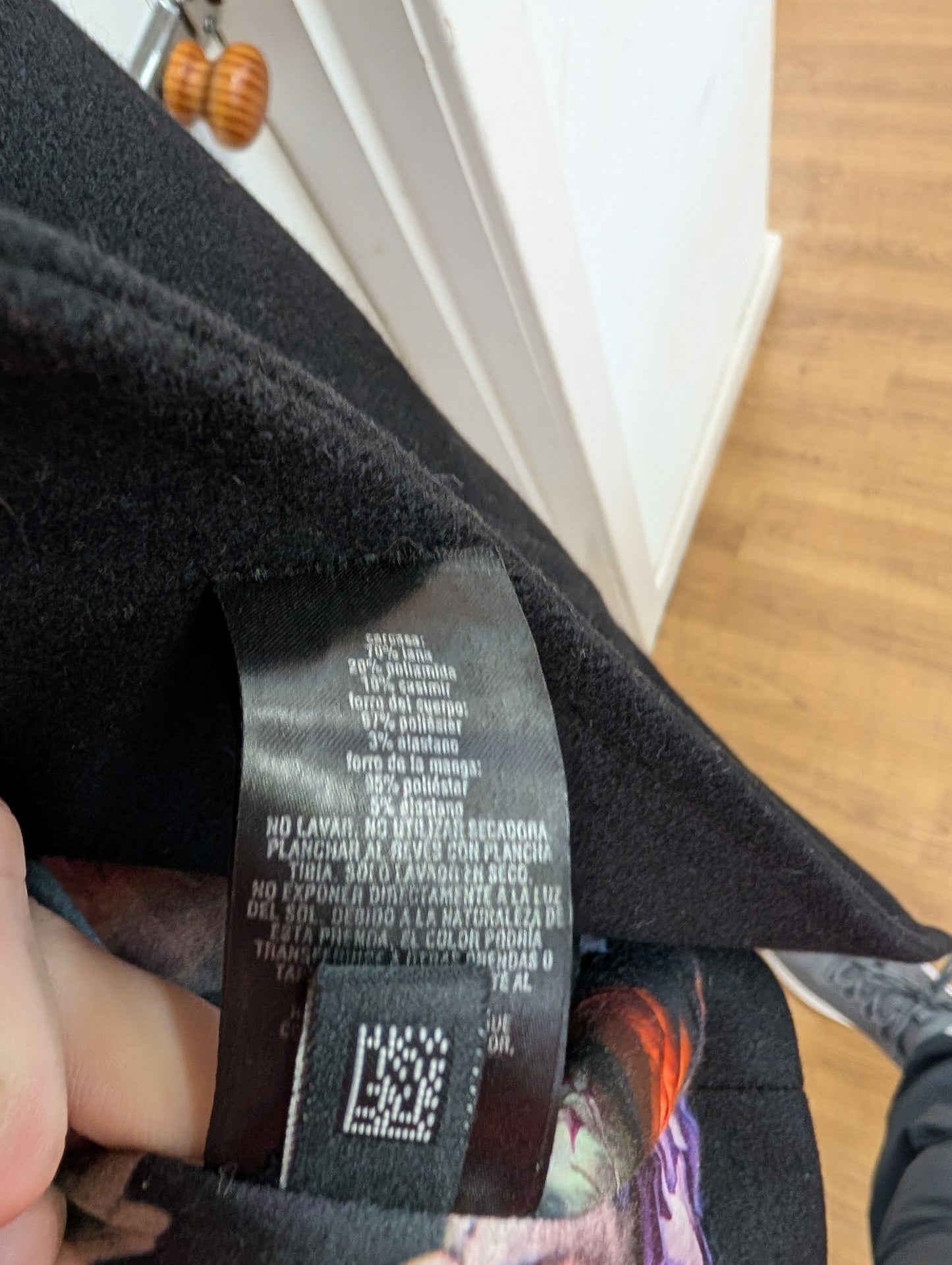 Ted Baker Black Wool Blend Long Coat Size XS