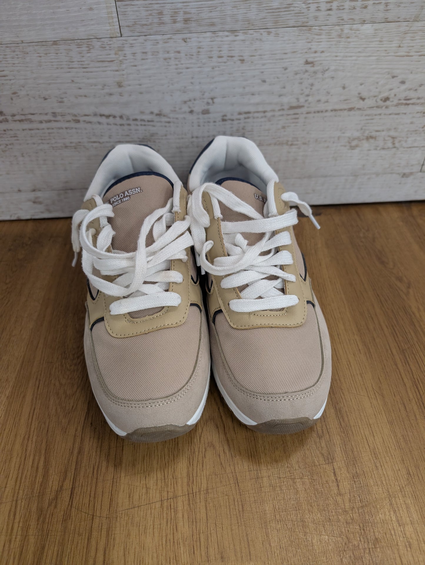 U.S. Polo Assn. White/Beige Trainers Size 8