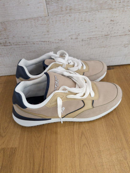 U.S. Polo Assn. White/Beige Trainers Size 8