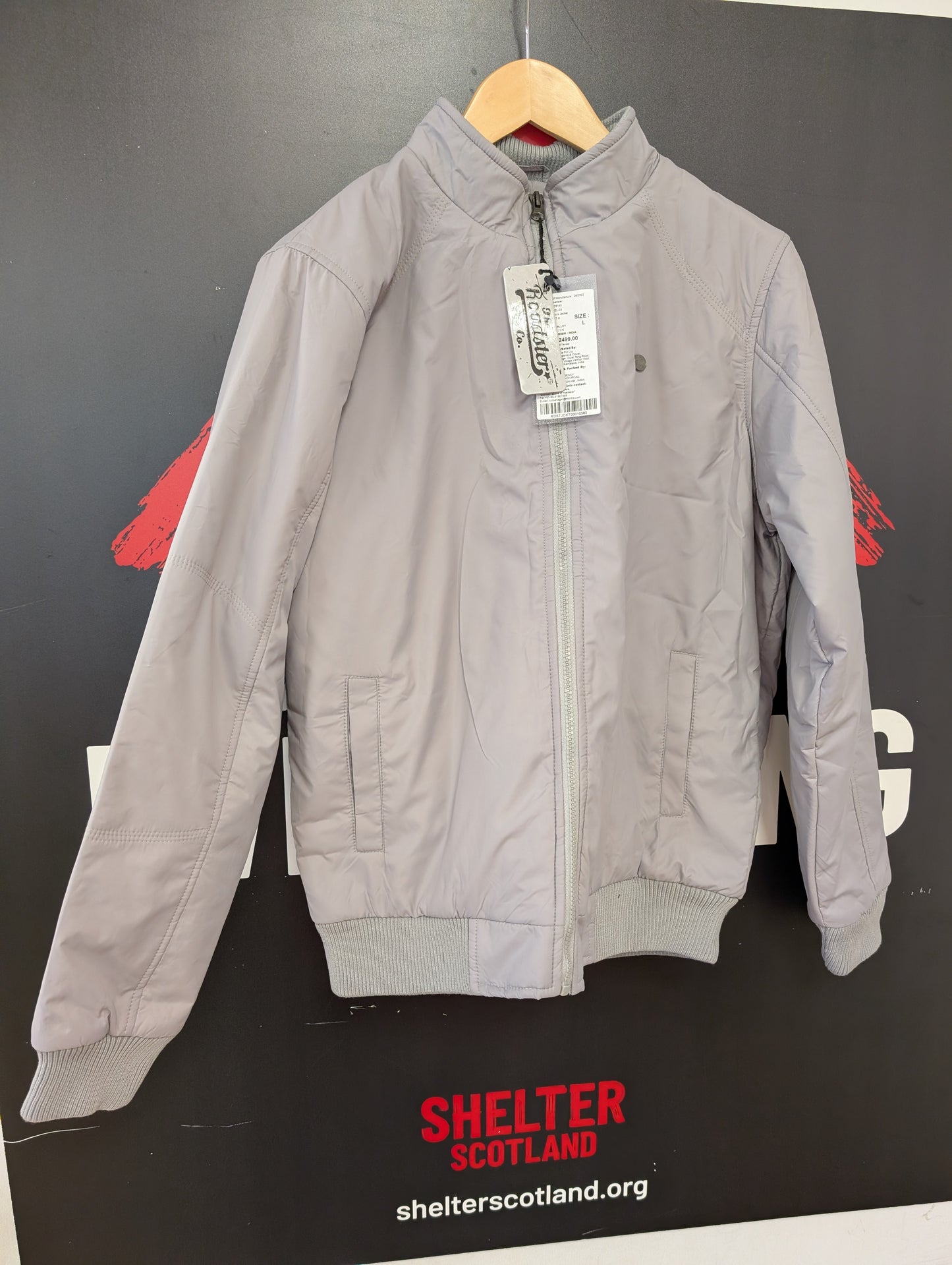 BNWT Roadster Light Grey Bomber Jacket Size L
