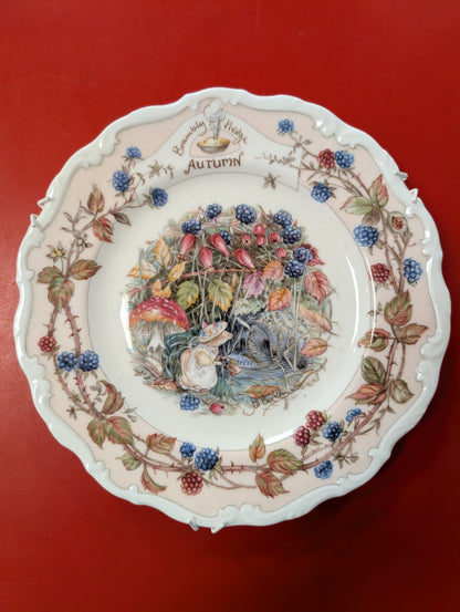 Vintage Royal Doulton Brambly Hedge Afternoon Tea Plate Autumn Barkley 1982