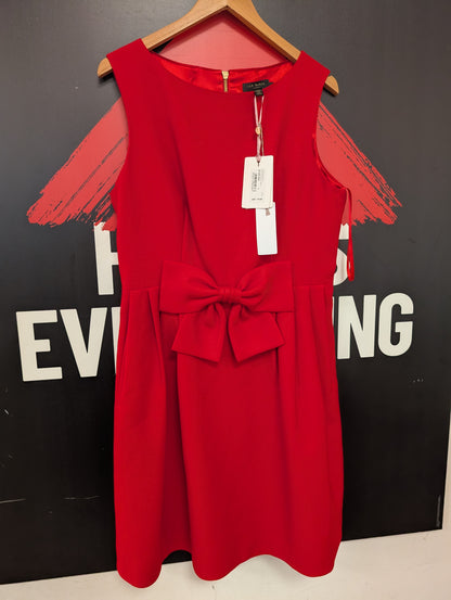 BNWT Ted Baker Red Nuhad Bow Dress Size 14 (4)