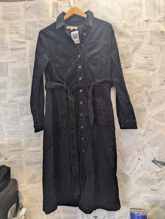 Nobody's Child Black Cord Finchley Shirt Dress Size 8