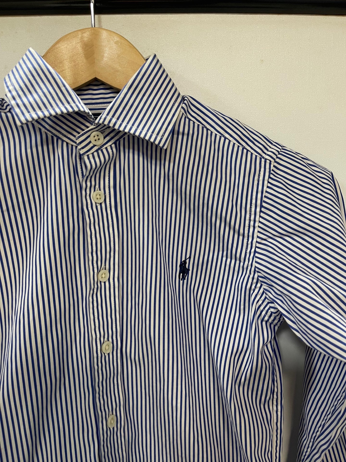 Polo Ralph Lauren Blue and White Top Size 8