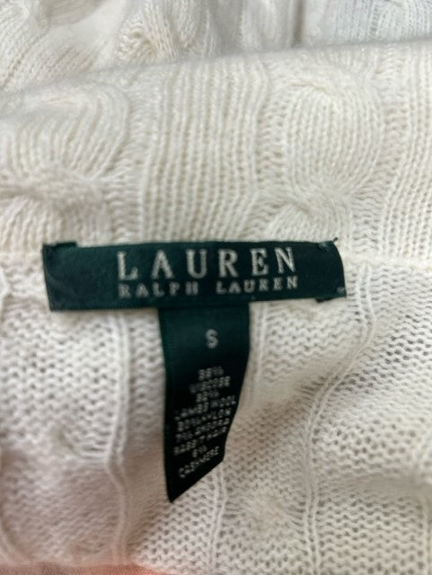 Ralph Lauren Cream Folded Collar Double-breasted  Knitted Jumper (Size Small)
