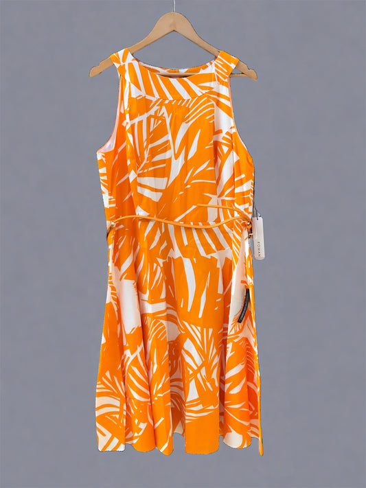 BNWT Roman Size 20 Orange and White Patterned Dress With Belt
