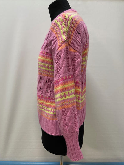 Reclaimed Vintage Pink Pattern Knit Jumper Size 6