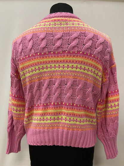 Reclaimed Vintage Pink Pattern Knit Jumper Size 6