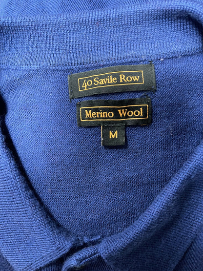 Savile Row Blue Wool Jumper Medium