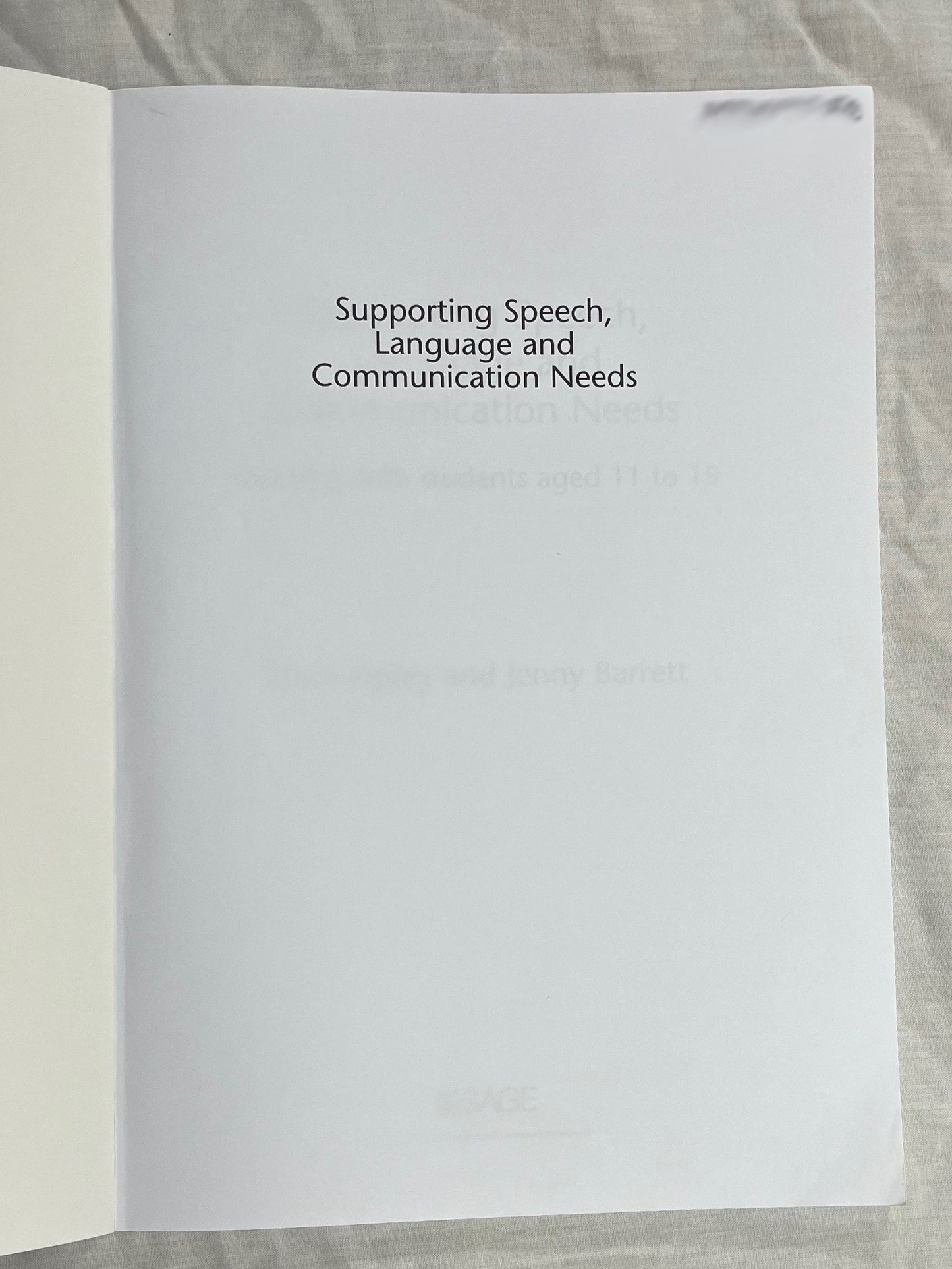 Supporting Speech, Language and Communication Needs by Kate Ripley and Jenny Barrett, Softback