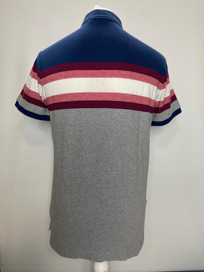 Superdry Grey and Multi Polo Top Large