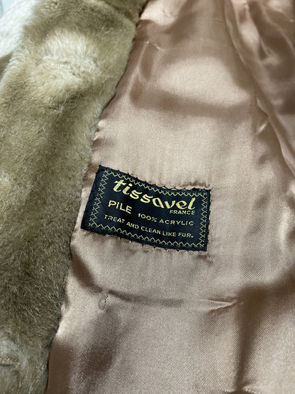 Tissavel France Vintage Brown Faux Fur Coat Medium