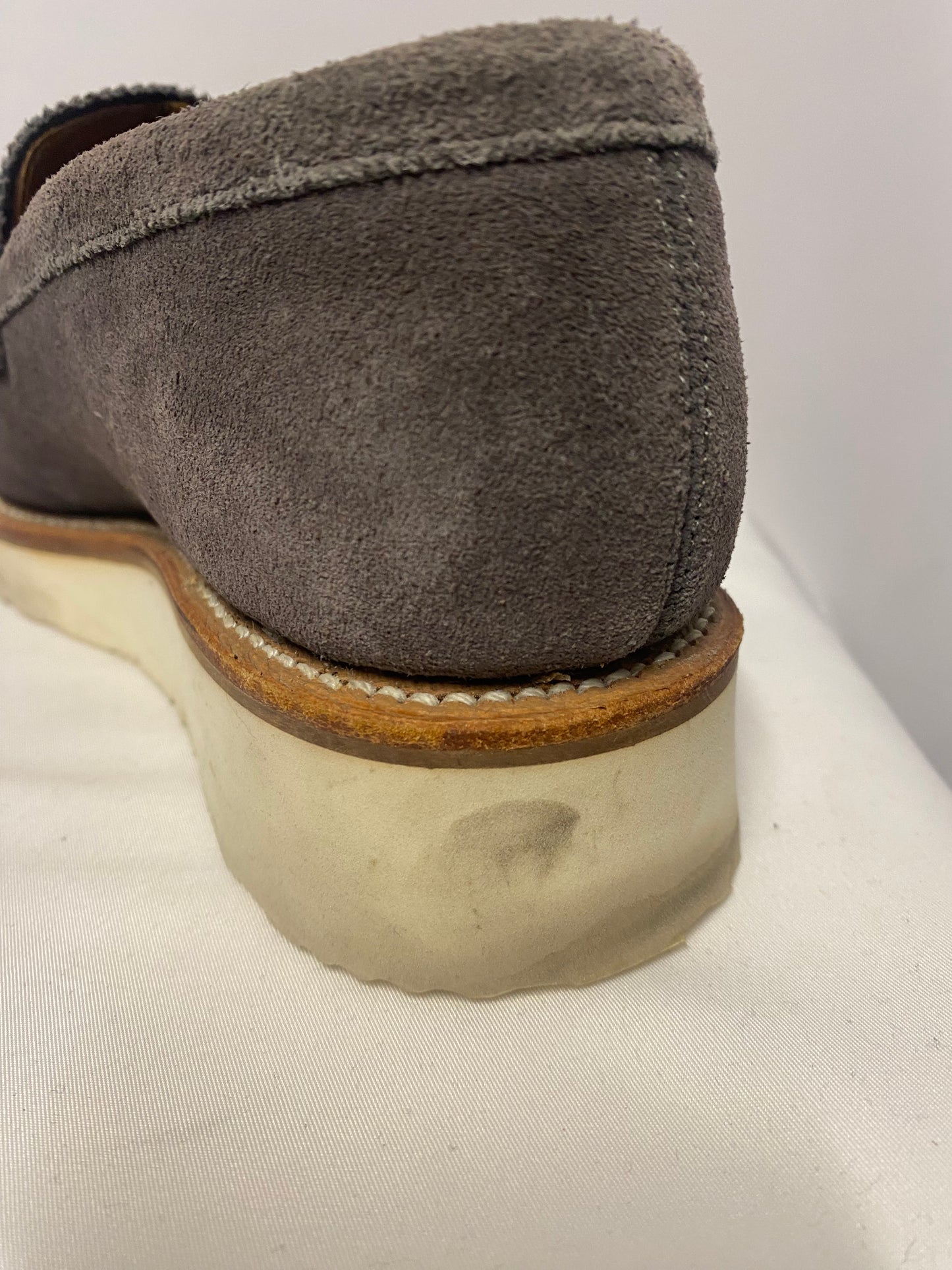 Grenson Grey Suede Platform Slip On Loafer Shoe 5