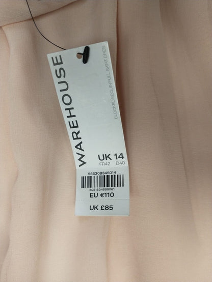BNWT WAREHOUSE Pink Dress Size UK 14