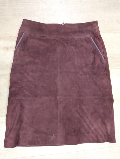 Gerry Weber Maroon Skirt Suede Size UK 10